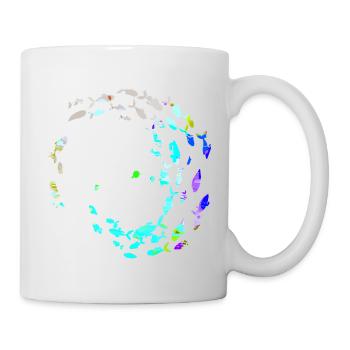 School of fish,fish,painting,graffiti,bright colors - Mug - white - Right