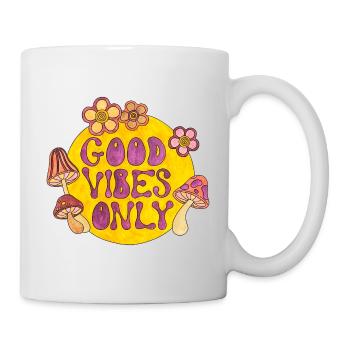 Good Vibes Only 70s Funky Groovy Flower Power 60E - Mug - white - Right