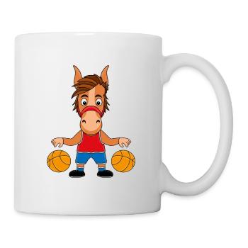 BASKETBALL - SPORT - PFERD - PFERDE - TIER - Tasse - Weiß - Rechts