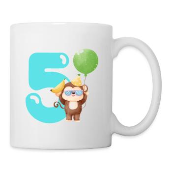 5. Geburtstag. 5 Jahre Geburtstagsgeschenk - Tasse - Weiß - Rechts