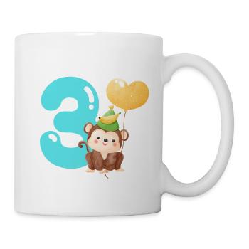 3. Geburtstag. Drei Jahre Geschenk - Tasse - Weiß - Rechts