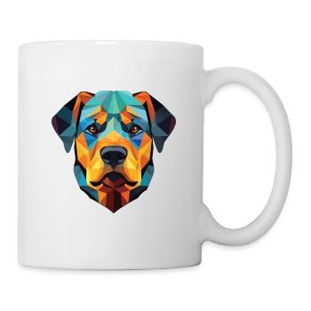 Rottweiler Hund Buntes Aquarell Tier Karikatur - Tasse - Weiß - Rechts