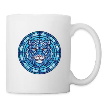 Bleu Tigre Aquatique Aquarelle Coloré Animal Pet - Mug blanc - blanc - Droite