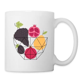 Korb mit Herbstfrüchten - Tasse - Weiß - Rechts