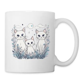 Chats blancs - Mug blanc - blanc - Droite