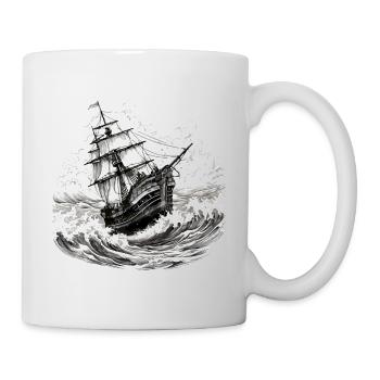 Bâteau dans les vagues - Mug blanc - blanc - Droite