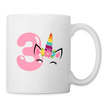 3rd birthday unicorn. three years gift - Mug - white - Right