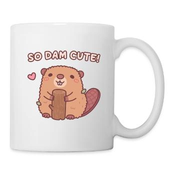 Cute Beaver So Dam Cute Pun Funny - Mug - white - Right