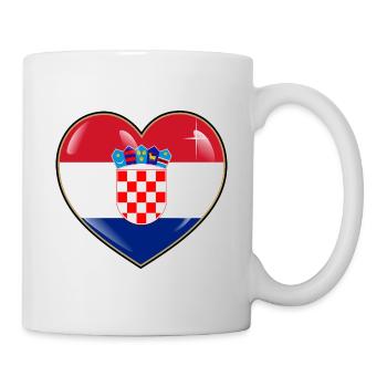 Kroatien Herz Flagge - Tasse - Weiß - Rechts