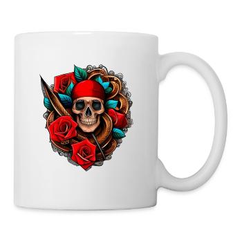 Crâne - Mug blanc - blanc - Droite