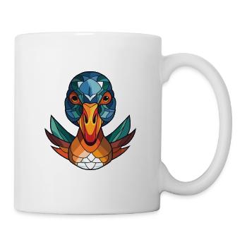 Mandarin Duck Colorful Watercolor Animal Cartoon - Mug - white - Right