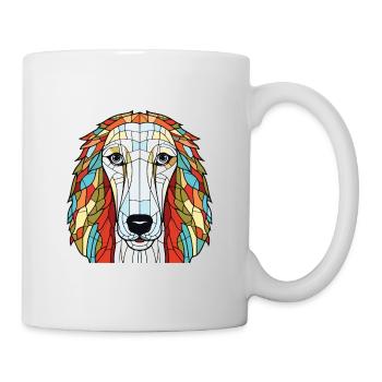 Russe Borzoi Chien Aquarelle colorée Animal Pet - Mug blanc - blanc - Droite