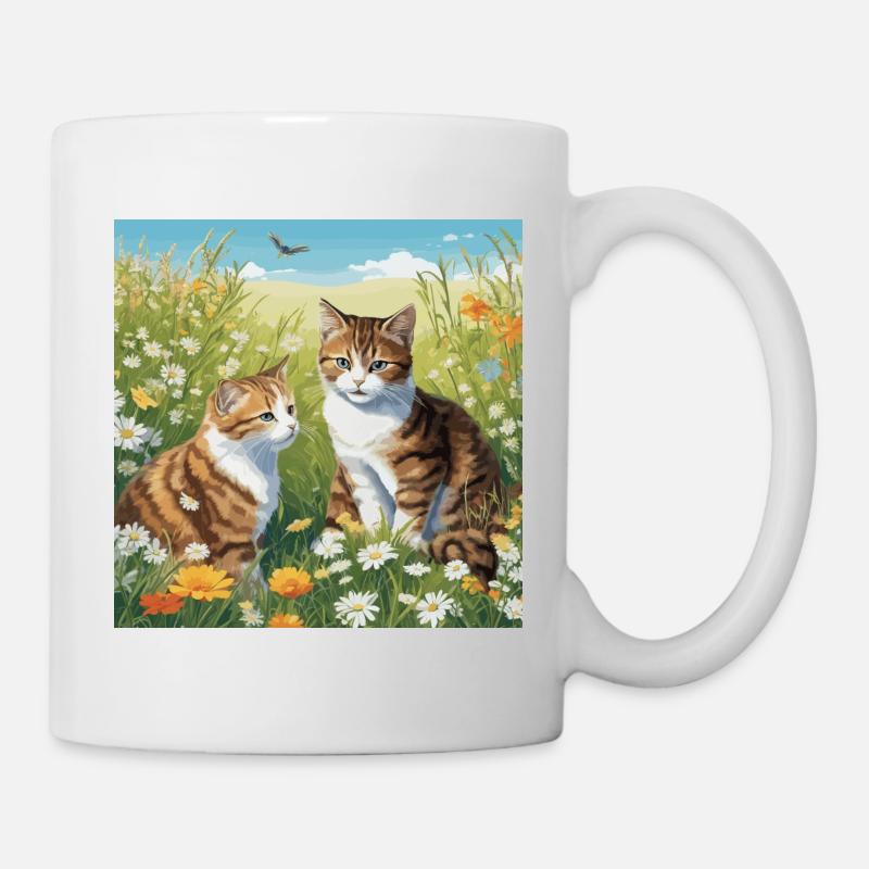 Cat meadow - Mug - white