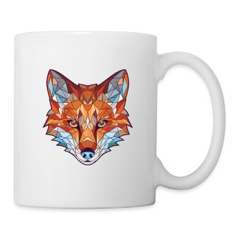 Fuchs Buntes Aquarell Tier Haustier Illustration - Tasse - Weiß - Rechts