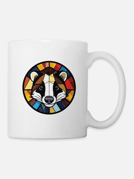 Dachs Buntes Aquarell Tier Haustier Illustration - Tasse - Weiß