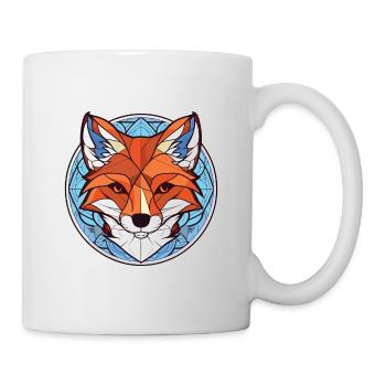Fuchs Buntes Aquarell Tier Haustier Illustration - Tasse - Weiß - Rechts