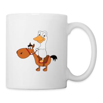 GANS - PFERD - PONY - REITEN - TIER - TIERE - KIND - Tasse - Weiß - Rechts
