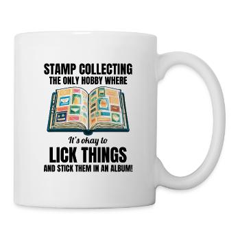 Stamp Collecting Collector Philatelist - Mug - white - Right