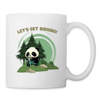 Panda à vélo, let's get riding! - Mug blanc - blanc - Droite