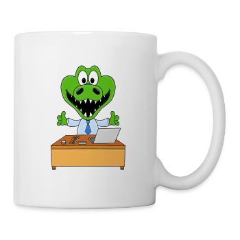 CHEF - MITARBEITER - ARBEIT - JOB - KROKODIL - Tasse - Weiß - Rechts