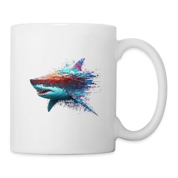cool, colorful shark - Mug - white - Right
