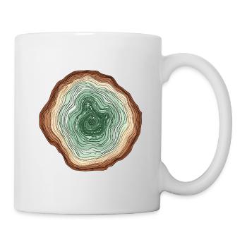Nature motif - colored tree slice - Mug - white - Right