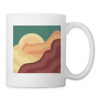Sunset behind hills - Mug - white - Right