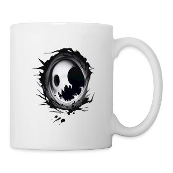 ghost emerging from a hole - Mug blanc - blanc - Droite