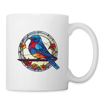 Blue Bird Colorful Watercolor Animal Illustration - Mug - white - Right