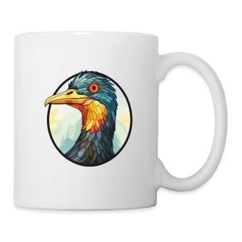 Kormoran Buntes Aquarell Tier Illustration - Tasse - Weiß - Rechts
