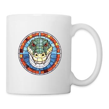 Crocodile Colorful Watercolor Animal Illustration - Mug - white - Right