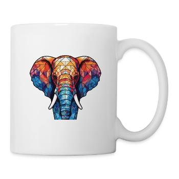Elefant Bunte Aquarell-Tierillustration - Tasse - Weiß - Rechts