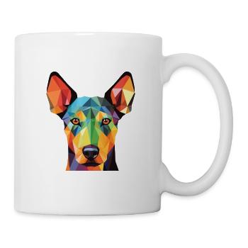 Dobermann Terrier Hund Buntes Aquarell Tier - Tasse - Weiß - Rechts