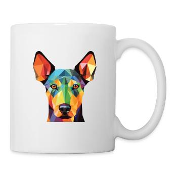Dobermann Terrier Hund Buntes Aquarell Tier - Tasse - Weiß - Rechts