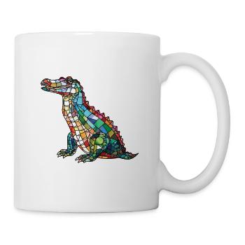 Krokodil Bunte Aquarell-Tierillustration - Tasse - Weiß - Rechts