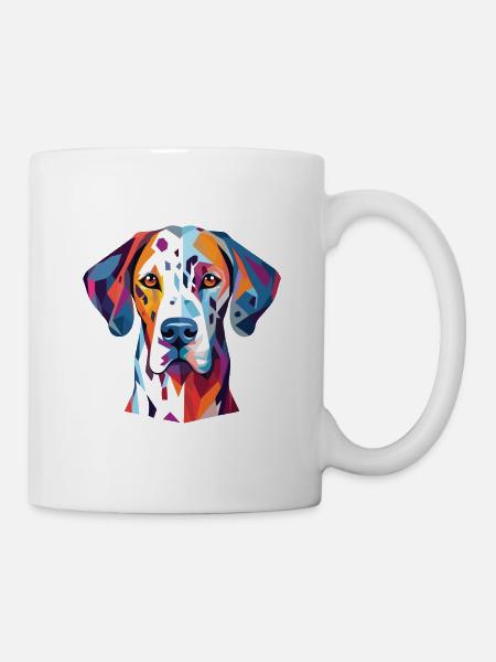 Dalmatiner Hund Buntes Aquarell Tierkarikatur - Tasse - Weiß