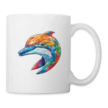Delphin Bunte Aquarell-Tierillustration - Tasse - Weiß - Rechts