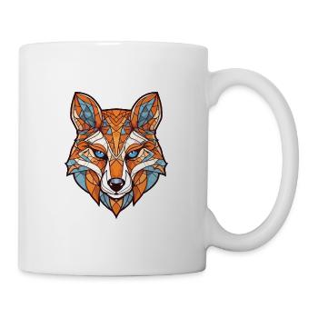Fuchs Buntes Aquarell Tier Haustier Illustration - Tasse - Weiß - Rechts