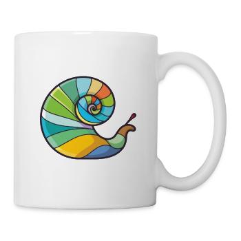 Schnecke Buntes Aquarell Tier Haustier Illustration - Tasse - Weiß - Rechts