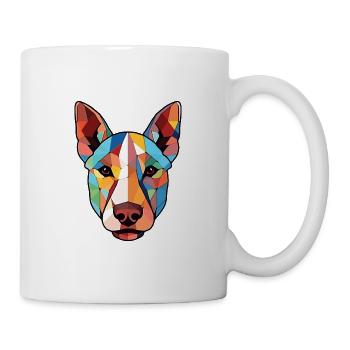 Bullterrier Hund Buntes Aquarell Tier Haustier - Tasse - Weiß - Rechts
