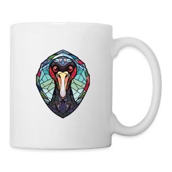 Schwarzer Schwan Bunte Aquarell-Tierillustration - Tasse - Weiß - Rechts