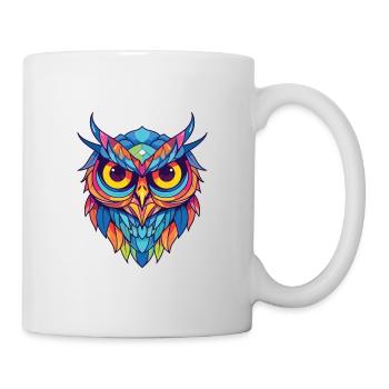 Hibou Aquarelle colorée Animal Animal Illustration - Mug blanc - blanc - Droite