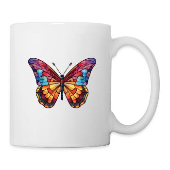 Schmetterling Bunte Aquarell-Tierillustration - Tasse - Weiß - Rechts