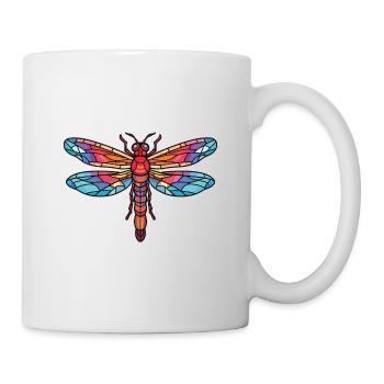 Libellule Aquarelle colorée Illustration d’animaux - Mug blanc - blanc - Droite