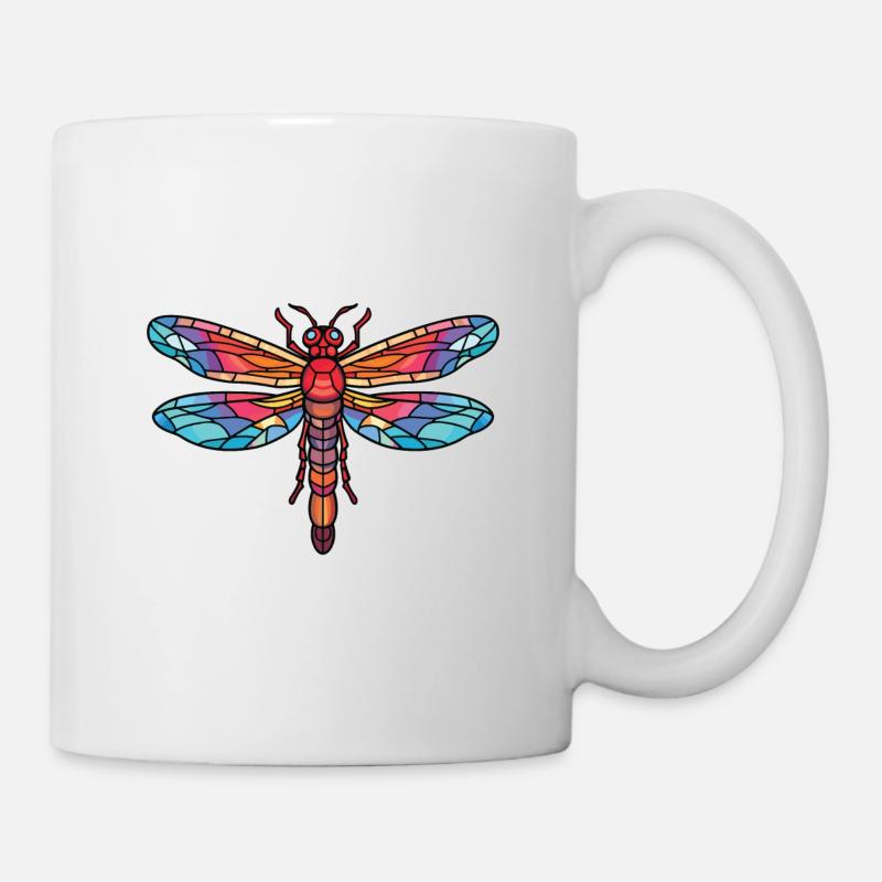 Libelle Bunte Aquarell-Tierillustration - Tasse - Weiß
