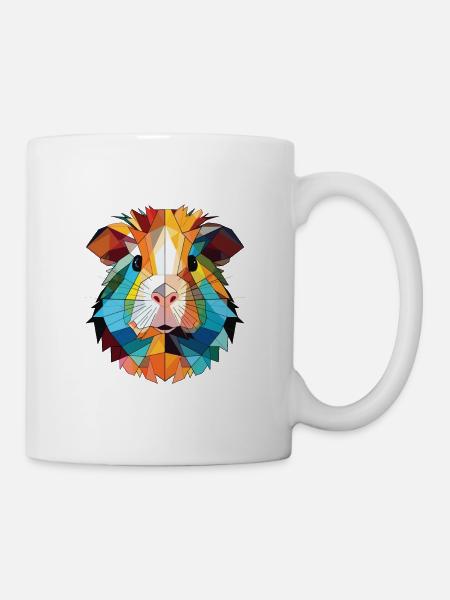 Cochon d’Inde Aquarelle colorée Illustration d’animaux - Mug blanc - blanc