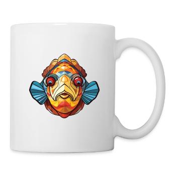 Flounder Fish Colorful Watercolor Animal Cartoon - Mug - white - Right