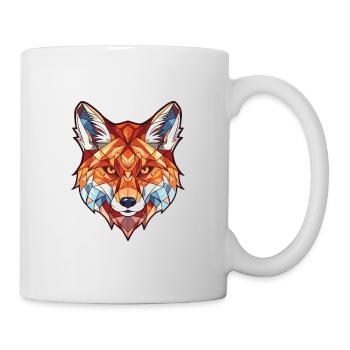 Fuchs Buntes Aquarell Tier Haustier Illustration - Tasse - Weiß - Rechts