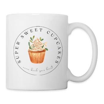 cute cupcake design gift watercolor - Mug - white - Right