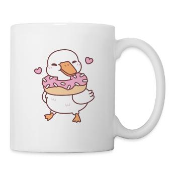 Niedliche Gans mit Donut um den Hals - Tasse - Weiß - Rechts